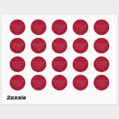 Pink Red Grab & Go Wedding Snack Ronde Sticker (Vel)