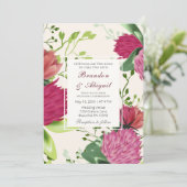 Pink Red Green Clover Floral Christelijk bruiloft Kaart (Staand voorkant)