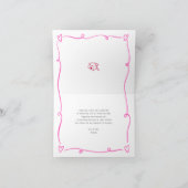 Pink Red Hand Drawn Doodle Style Graduation Quirky Bedankkaart (Binnen)