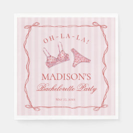 Pink & Red Heart Lingerie Bachelorette Panty Party Servet