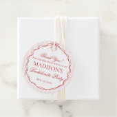 Pink & Red Heart Lingerie Bachelorette Party Bedankjes Labels (In situ)