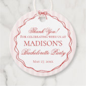 Pink & Red Heart Lingerie Bachelorette Party Bedankjes Labels (Voorkant)