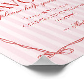 Pink & Red Heart Lingerie Bachelorette Party Favor Poster (Hoek)