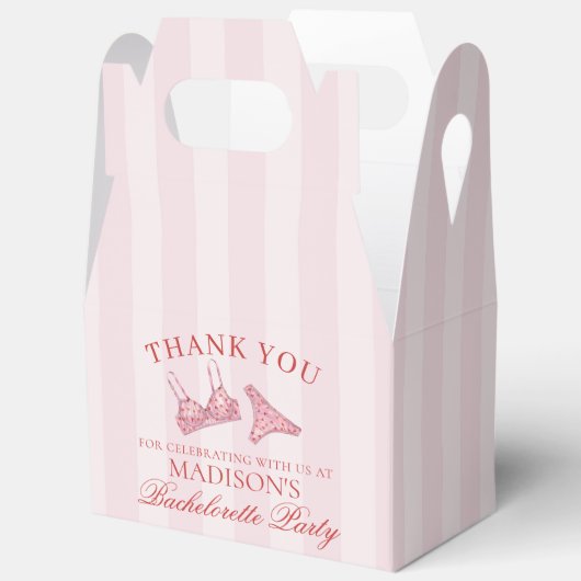 Pink & Red Heart Lingerie Bachelorette Party Gable Bedankdoosjes (Open)