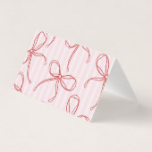 Pink & Red Heart Lingerie Shower Bow Place Card Kaart (Achterkant)