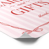 Pink & Red Heart Lingerie Shower Cards & Gifts Poster (Hoek)