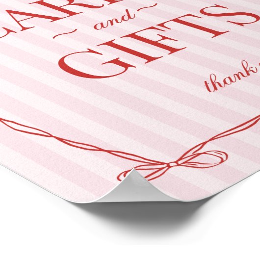 Pink & Red Heart Lingerie Shower Cards & Gifts Poster (Hoek)