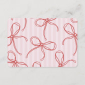 Pink & Red Heart Lingerie Shower Details Informatiekaartje (Achterkant)