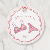 Pink & Red Heart Lingerie Shower Panty Party Bedankjes Labels (Achterkant)