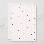 Pink Red Heart Little Sweetheart Birthday Invite Kaart (Achterkant)