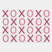 Pink Red Heart Xo Xo Inpakpapier Vel (Voorkant)