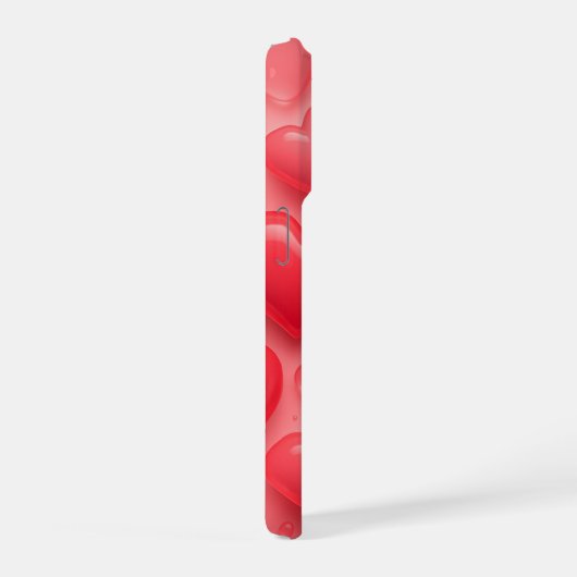 Pink & Red Hearts Bubble Pattern iPhone Hoesje (Rechterkant)