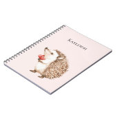 Pink Red Hearts Hedgehog Notitieboek (Linkerzijde)