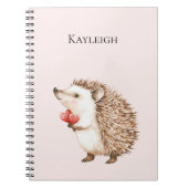 Pink Red Hearts Hedgehog Notitieboek (Voorkant)