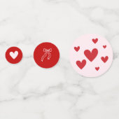 Pink Red Hearts Little Sweetheart Valentine Confetti (Achterkanten)