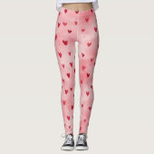 Pink Red Hearts Name Leggings (Voorkant)