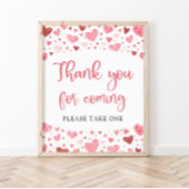 Pink Red Hearts Valentijn Bedankt voor uw komst Poster