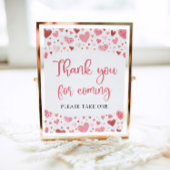 Pink Red Hearts Valentijn Bedankt voor uw komst Poster