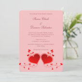 Pink Red Hearts Valentijnse huwelijksdag Kaart (Staand voorkant)