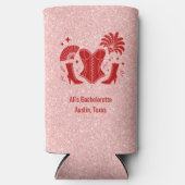 Pink + Red Las Vegas Showgirl Bridesmaid Seltzer Blikjeskoeler (Voorkant)