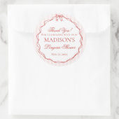 Pink & Red Lingerie Shower Panty Party Favors Ronde Sticker (Tas)