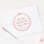 Pink & Red Lingerie Shower Panty Party Favors Ronde Sticker (Envelop)