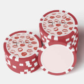 Pink Red Lips Kiss Poker Chips (Opstapeling)