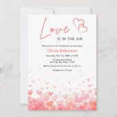 Pink & Red Love is in the Air Bridal Shower Kaart (Voorkant)