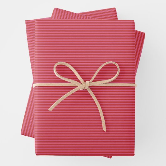 Pink red merry bright stripe Christmas Inpakpapier Vel (In situ)