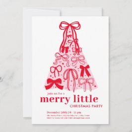 Pink Red Merry Little Christmas Holiday Party Kaart