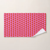 Pink Red Modern Retro Heart Pattern Valentine Cute Bad Handdoek (Handdoek)