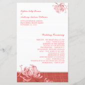 Pink Red Monotone Floral Wedding Programme (Voorkant)