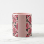 Pink Red Poinsettias Combo Mug Mok (Midden)