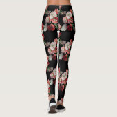 Pink & Red Poppies Pattern Aangepast Leggings (Achterkant)