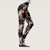 Pink & Red Poppies Pattern Aangepast Leggings (Rechts)