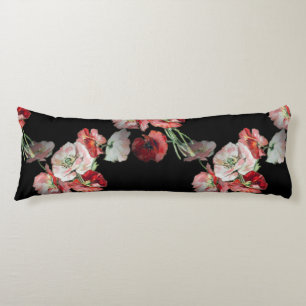 Pink & Red Poppies Pattern Aangepast Lichaamskussen