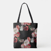 Pink & Red Poppies Pattern Aangepast Tote Bag (Achterkant)