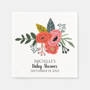 Pink red ranunculus bouquet zomerkamer servet