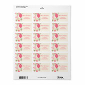 Pink Red Retro Ornaments Christmas Label (Full Sheet)