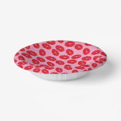 Pink Red Romantic Love Kisses Party Paper Plates Papieren Kommen (Gebogen)