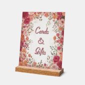 Pink & Red Romantic Spring Floral Wedding Acryl Bord (Hoek)