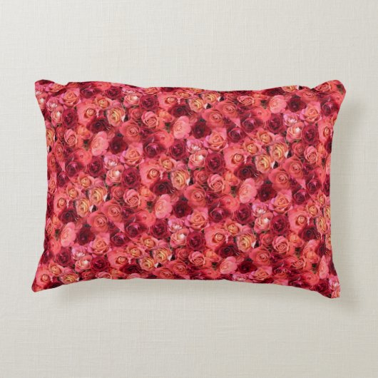 PINK RED ROSE FIELD ACCENT KUSSEN (Achterkant)
