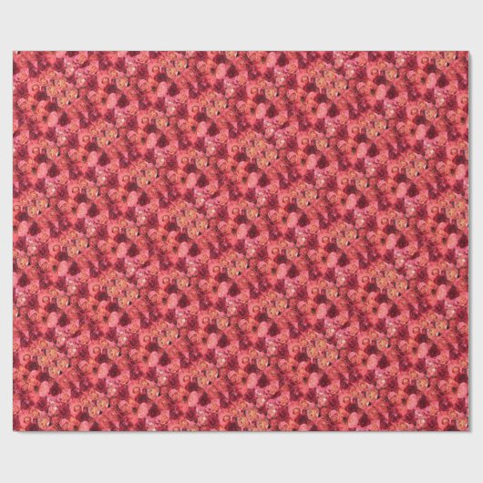 PINK RED ROSE FIELD CADEAUPAPIER (Vlak)