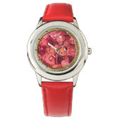 PINK RED ROSE FIELD HORLOGE (Voorkant)
