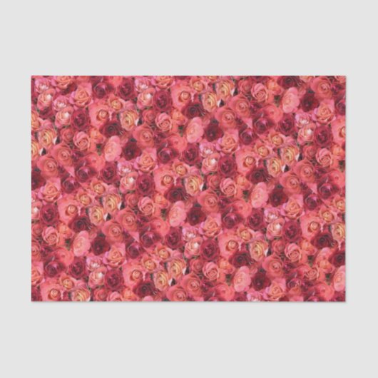 PINK RED ROSE FIELD TISSUEPAPIER (Voorkant)