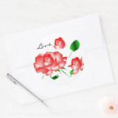 "Pink Red Rose I Love" Sticker (Envelop)