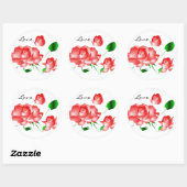 "Pink Red Rose I Love" Sticker (Vel)