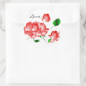 "Pink Red Rose I Love" Sticker (Tas)