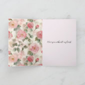 Pink Red Rose Petals Heart Valentine's Day Kaart (Binnen)