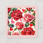 Pink & Red Roses Heart Crown Classroom Valentine Informatiekaartje (Achterkant)